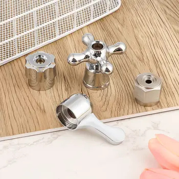 Универсальный квадратный хромированный смеситель для ванной комнаты, переключатель, ручка, Крышка, кран, раковина, смеситель для раковины, Аксессуары для ванной комнаты