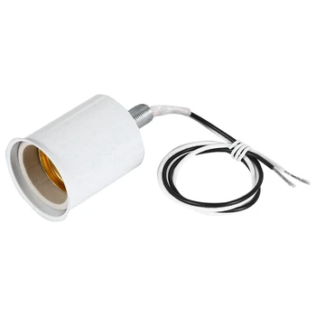 Керамическое винтовое основание 6X E27, Круглая светодиодная лампочка, адаптер для розетки, Металлический держатель лампы с проволокой Белого цвета