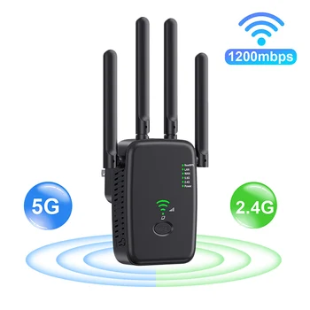 Удлинитель Wi-Fi 5 ГГц, Беспроводной усилитель Wi-Fi на большие расстояния, сетевой адаптер Wi-Fi 1200 Мбит / с, Усилитель Wi-Fi 802.11N, Ретранслятор сигнала Wi-Fi.