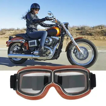 Защитные ударопрочные очки Стильные безопасные мотоциклетные очки в стиле ретро Ветрозащитные Пылезащитные Складные для хранения
