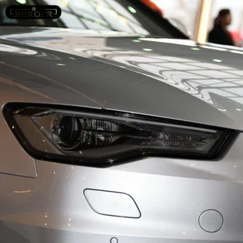 Защитная пленка для автомобильных фар Налобный фонарь Прозрачная Черная наклейка TPU для Audi A6 S6 RS8 2012-2018 Аксессуары 2шт