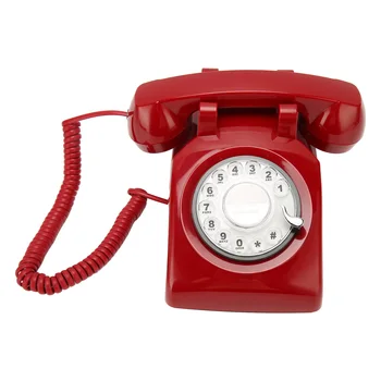Ретро Винтажный телефон, стационарный телефон со старомодным набором номера с механическим динамиком звонка для дома, отеля, офиса, бизнеса