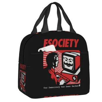 Сумка для ланча Mr. Robot для школы, Geek Hacker, FSociety, Многоразовый термоохладитель для пикника, изолированный ланч-бокс, женские детские сумки-тоут.