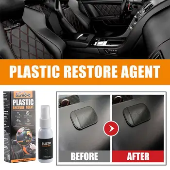 Набор средств для восстановления пластика в автомобиле, Чистящее средство для пластика, средство для нанесения наклеек на автомобильную кожу салона и экстерьера O1N1