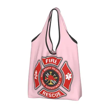 Модная Печатная Пожарно-спасательная сумка для покупок Firefighter Портативная Сумка для покупок через плечо