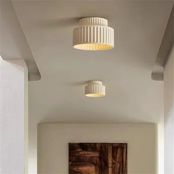 Потолочный светильник заподлицо Tristan лампа в скандинавском минималистичном стиле Кремовые светильники в стиле Ваби Саби E27 Домашний декор для спальни освещение в прихожей