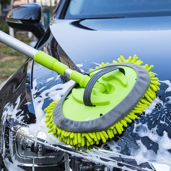 Регулируемая щетка для мытья автомобиля Швабра с длинной ручкой, Принадлежности для чистки автомобилей, Щетка для мытья деталей автомобиля