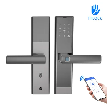 Приложение TTlock Дистанционное управление Смарт-пароль по отпечатку пальца IC-карта Замок С ключом для деревянной / Металлической двери