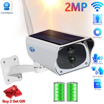 1080P Солнечная WiFi Камера Наружного ИК Ночного Видения Двухстороннее Аудио PIR Обнаружение Батареи Видеонаблюдения IP-Камера с SD-картой CamHi App