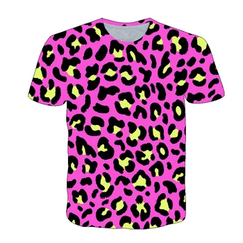 Летняя мужская спортивная повседневная футболка с круглым вырезом и короткими рукавами с леопардовым принтом и 3D-печатью 2023 года
