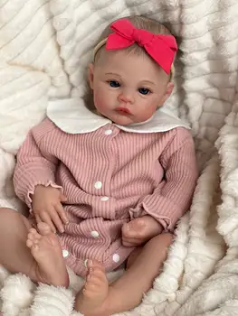 19-дюймовая кукла-Реборн Медоу Реалистичный новорожденный ребенок Ручной работы, 3D кожа, окрашенные волосы, видимые вены Для детского подарка на день рождения