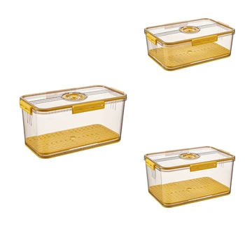 AT69 -Ящик-Органайзер для хранения продуктов в холодильнике для хранения домашних животных, Ящики для хранения Домашних животных, Желтый