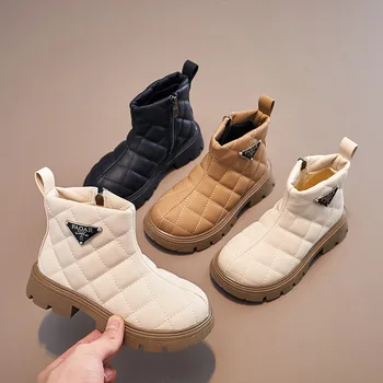 Детские ботинки, ботинки для девочек, зимние теплые ботинки, детские ботинки из искусственной кожи, обувь для девочек, детская обувь