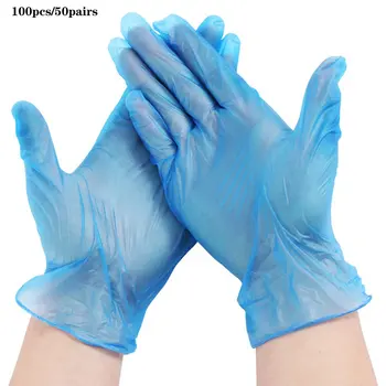 Одноразовые перчатки из нитрилового ПВХ, латексные противоскользящие, антистатические, пыленепроницаемые перчатки, гибкие одноразовые перчатки разных размеров