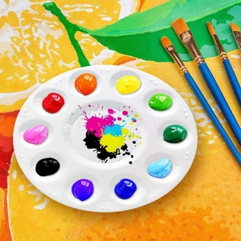 Набор из 12 предметов из утолщенной пластиковой цветовой палитры Подходит для занятий школьным искусством и предметов для занятий рукоделием.