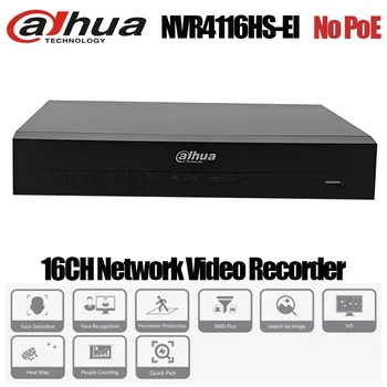 Оригинальный 16-Канальный Видеорегистратор Dahua NVR4116HS-EI Compact 1U 1HDD Сетевой Видеомагнитофон WizSense с функцией распознавания лиц SMD Plus Без PoE