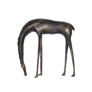 Металлическая скульптура лошади в стиле ретро, поделки, абстрактные произведения искусства, Статуэтки, украшения стола, мебель для верховой езды, винтажный домашний декор