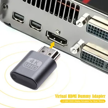 Адаптер виртуального дисплея HDMI с разъемом HDMI 4K HD DDC EDID, фиксирующая пластина фиктивного разъема HDMI