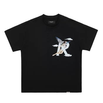 Летняя модная крутая футболка с коротким рукавом 2023 года RE New R Label Angel Cloud TEE