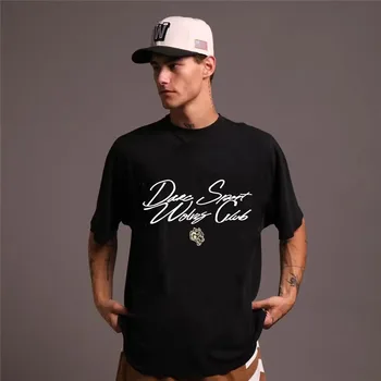 DARC SPORT Винтажная черная футболка унисекс, мужская футболка с объемным рисунком, футболки в стиле ХИП-хоп, мужские женские футболки, топы