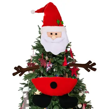 Топпер для Рождественской елки Санта-Клауса Многоразового использования, Уникальные Топперы для Санта-Клауса, Забавный Топпер для елки, Украшение для Рождественского декора для