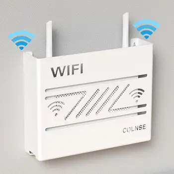 Настенное Крепление WiFi Router Box Современный Полый Отвод Тепла Многофункциональная ТВ-приставка Держатель Для Хранения Органайзер Стеллаж