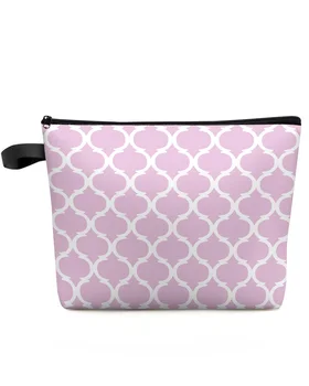 Розовая косметичка с марокканским рисунком, сумка для предметов первой необходимости, женские косметички, органайзер для туалета, пенал для хранения детей, пенал для карандашей