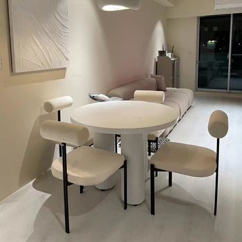 Скандинавские роскошные обеденные стулья для кухни, современная домашняя мебель для столовой, Дизайнерский обеденный стул со спинкой, тканевый стул для макияжа