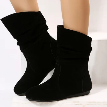 Новинка 2023 года; короткие плюшевые ботильоны; женские нескользящие зимние ботинки в стиле ретро; теплые хлопковые туфли-пагоды на плоской подошве;