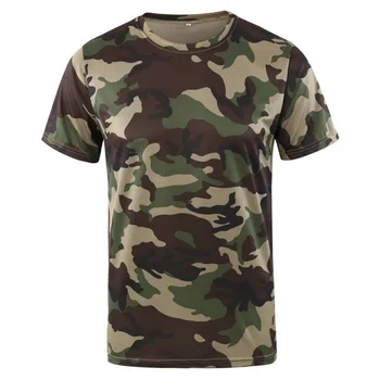Уличная тактическая военная походная футболка, мужская камуфляжная боевая армейская Свободная быстросохнущая футболка с коротким рукавом, Дышащая футболка для фитнеса