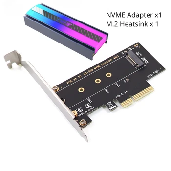 SSD-адаптер M.2 NVME к PCIe 4.0, 64 Гбит/с PCIe 4.0 X4 X8 X16 Карта Расширения для Настольных ПК PCI-E GEN4 GEN3 с Алюминиевым Радиатором