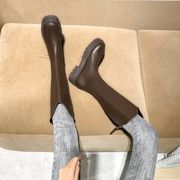 Женские ботинки большого размера 42/43, новинка зимы 2023 года (не рекомендуется приобретать для полных ног, подходят только для худых и нежирных)