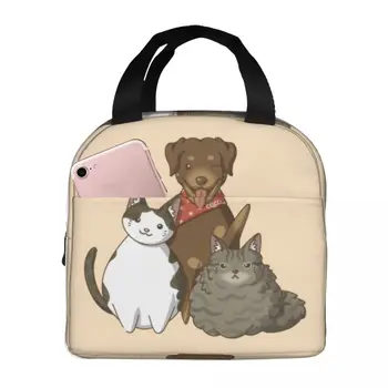 Термоизолированная сумка для ланча Coco With Her Cat Brothers, изолированная сумка для бенто, контейнер для еды, сумка для бенто, герметичный ланч-бокс, сумка-тоут