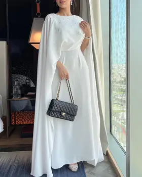 Элегантные платья для выпускного вечера Beads Arabia 2023, Блестящее Шифоновое Вечернее платье длиной до щиколоток, Для Праздничных Одеяний Eid Robes De